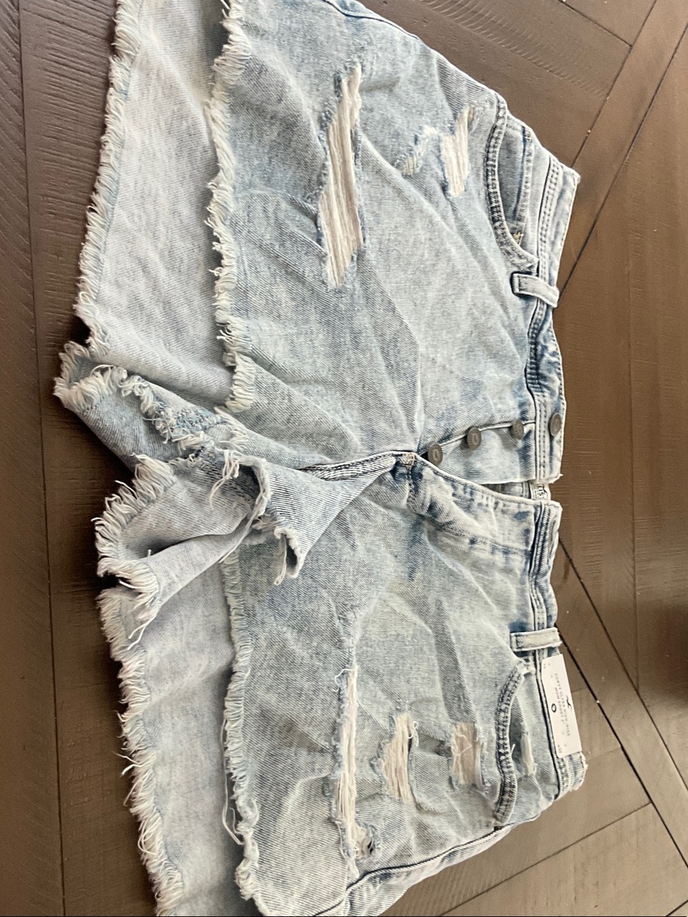 Hollister Light Wash Distressed Denim Shorts